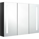  LED kupaonski ormarić s ogledalom 89 x 14 x 62 cm sjajni crni | shoptok.hr