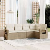 vidaXL 5-dijelni vrtni set sofa s jastucima bež od poliratana | shoptok.hr