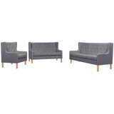  3-dijelni set sofa od tkanine sivi | shoptok.hr