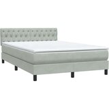 vidaXL Krevet s oprugama i madracem svjetlosivi 160x220 cm baršunasti | shoptok.hr