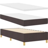 Box Postelja z vzmetnico z vzmetnico Temno rjava 90 x 200 cm blago, (5000126677) | Shoptok.si