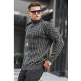 Madmext Anthracite Turtleneck Knit Detailed Sweater 6317 Cene
