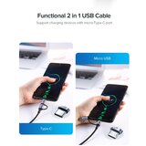 Ugreen USB-A to Micro USB + USB Type-C Cable 1m Black | shoptok.hr