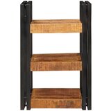 vidaXL Noćni ormarić Smeđa i crna 38 x 33 x 58 cm Čvrsto drvo manga | shoptok.hr