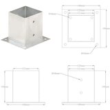 vidaXL sidra za stupove 4 kom od pocinčanog metala 121 mm | shoptok.hr