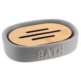 Tendance Posuda za sapun dolomit bath 12,5x9,5x3,2 cm keramika/bambus siva Cene