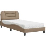 vidaXL Postelja z vzmetnico kapučino 90x190 cm umetno usnje, (21166053) Cene