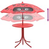  3-dijelni dječji vrtni vistro set sa suncobranom crveni | shoptok.hr