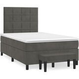 vidaXL Krevet box spring s madracem tamnosivi 120 x 190 cm baršun Cijene