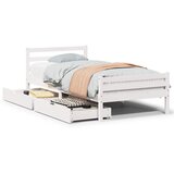 Maison Chic Postelja za odrasle - Posteljni Okvir brez vzmetnice bel 100x200 cm trdna borovina, (22082565) | Shoptok.si