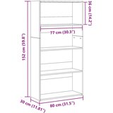  Regal za knjige boja hrasta 80x30x152 cm konstruirano drvo | shoptok.hr