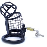Kiotos Steel Chastity Cage Squares Black | Shoptok.si