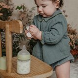 Suavinex Poetry SX Pro Physiological Glass M steklenička za dojenčke 3 m+ Medium Flow - Blue 240 ml | Shoptok.si