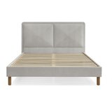 Bobochic Paris Siva oblazinjena oblazinjena zakonska postelja z letvenim dnom 140x190 cm Mara – Cene