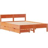 vidaXL Okvir kreveta bez madraca voštano smeđi 140x190 cm od borovine | shoptok.hr