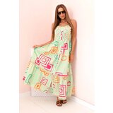 Kesi Włoski Women's cotton dress with a colorful pattern mint | shoptok.hr