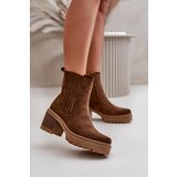 Boto Women's Heeled Boots Made Of Eco Suede Insulated Dark Brown Nevitas | ePonuda.com