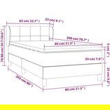  Box spring postelja z vzmetnico temno siva 80x200 cm blago, (20900367) | Shoptok.si