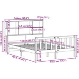 vidaXL Knjižna postelja brez ležišča bela 140x190 cm trdna borovina | Shoptok.si