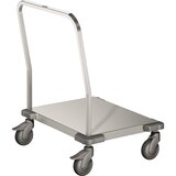 B.PRO Ploski voziček iz nerjavnega jekla BLANCO, nosilnost 100 kg, nerjavno jeklo, nakladalna površina DxŠ 940 x 700 mm | Shoptok.si