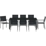  Set 5 Črna PE Ratan, Prašno lakirano jeklo 54 x 62,5 x 89 cm, (22087403) | Shoptok.si