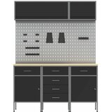  Set radnih ormarića s ladicama s pohranom 8 kom. Crna | shoptok.hr
