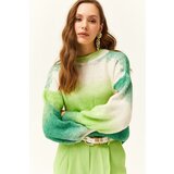 Olalook Women's Green Tie-dye Soft Textured Knitwear Sweater | shoptok.hr