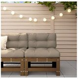 vidaXL Srednja sofa od masivne borovine s jastucima boja meda | shoptok.hr