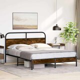  Okvir kreveta bez madraca dimljena boja hrasta 150x200cm drveni | shoptok.hr