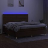  Krevet box spring s madracem LED tamnosmeđi 200x200 cm tkanina | shoptok.hr
