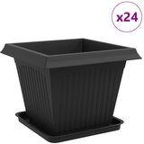  Saksije za biljke 24 pcs Crna 43 x 43 x 33,5 cm Plastika | shoptok.hr