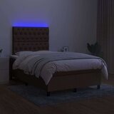 Krevet s oprugama i madracem LED tamnosmeđi 120x190 cm tkanina | shoptok.hr