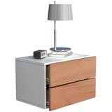 MID.YOU NOČNA OMARICA, bela, barve hrasta | Shoptok.si