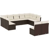 vidaXL 11-dijelni set vrtnih sofa od poliratana s jastucima smeđi | shoptok.hr