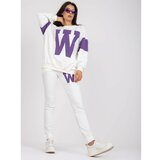 Fashion Hunters White and purple sweatshirt set with long sleeves Cene