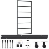 vidaXL Klizna vrata s priborom ESG staklo i aluminij 90 x 205 cm | shoptok.hr