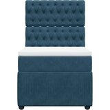 Box spring krevet s madracem plavi 100x200 cm baršunasti | shoptok.hr