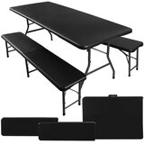 Gardlov Sklopivi vrtni stol 180 cm + 2 klupe - crni | shoptok.hr
