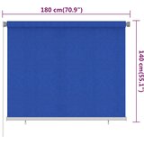  Vanjska roleta za zamračivanje 180 x 140 cm plava HDPE | shoptok.hr