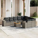 vidaXL 10-dijelni set vrtnih sofa od poliratana s jastucima sivi | shoptok.hr