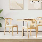  Stolac za blagovanje 2 pcs Prirodna i svijetla Čvrsto drvo | shoptok.hr
