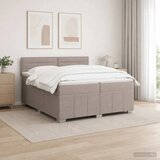  Boxspring krevet s madracem Sivosmeđa 200 x 200 cm Tkanina - Sivosmeđa 200 x 200 cm Dizajn linija | shoptok.hr