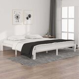  Okvir za krevet od masivne borovine bijeli 200 x 200 cm | shoptok.hr