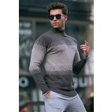 Madmext Brown Turtleneck Patterned Sweater 6845 cene