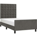  Posteljni okvir z vzglavjem temno siv 90x190 cm žamet, (20788444) | Shoptok.si