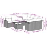  9-dijelni set vrtnih sofa s jastucima crni od poliratana | shoptok.hr