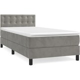 Box spring krevet s madracem svjetlosivi 90x190 cm baršunasti | shoptok.hr
