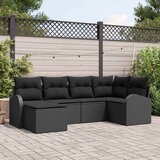  Sjedeća garnitura za vrt 6 kom. Crna poliratan 234.0 x 124.0 x 85 cm | shoptok.hr