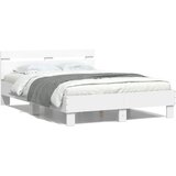 vidaXL Okvir za krevet s uzglavljem i LED bijeli 135x190 cm | shoptok.hr
