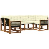 vidaXL Zunanja garnitura za sedenje z blazino 6 pcs Naravna in smetana, (5000280402) | Shoptok.si